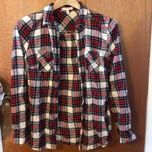 Red White Green Blue Black and Gold Flannel